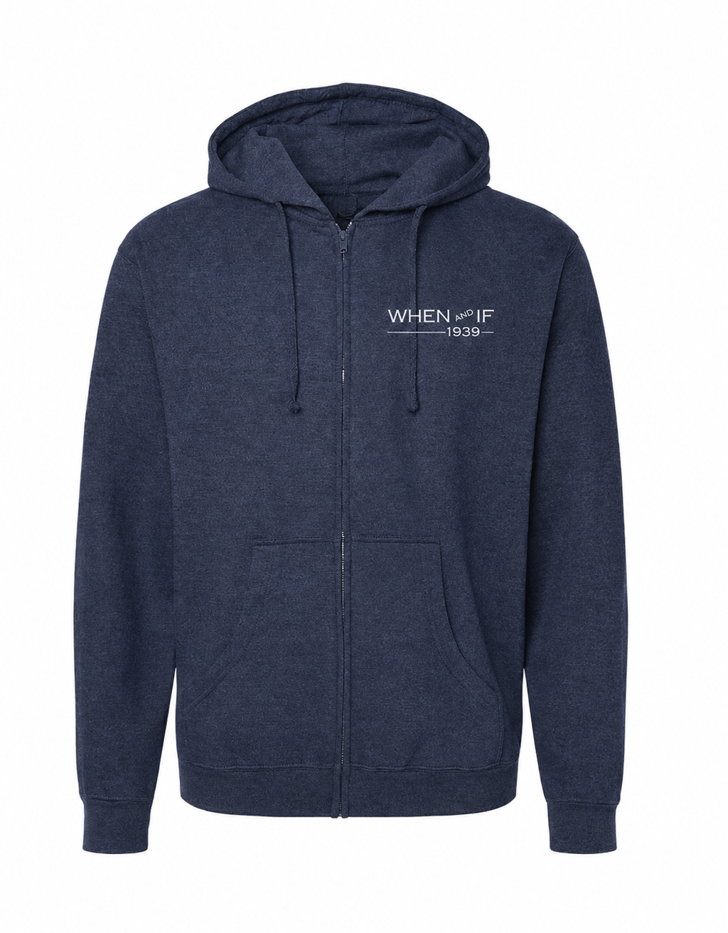 When And If Vertical Print Hoodie White Ink
