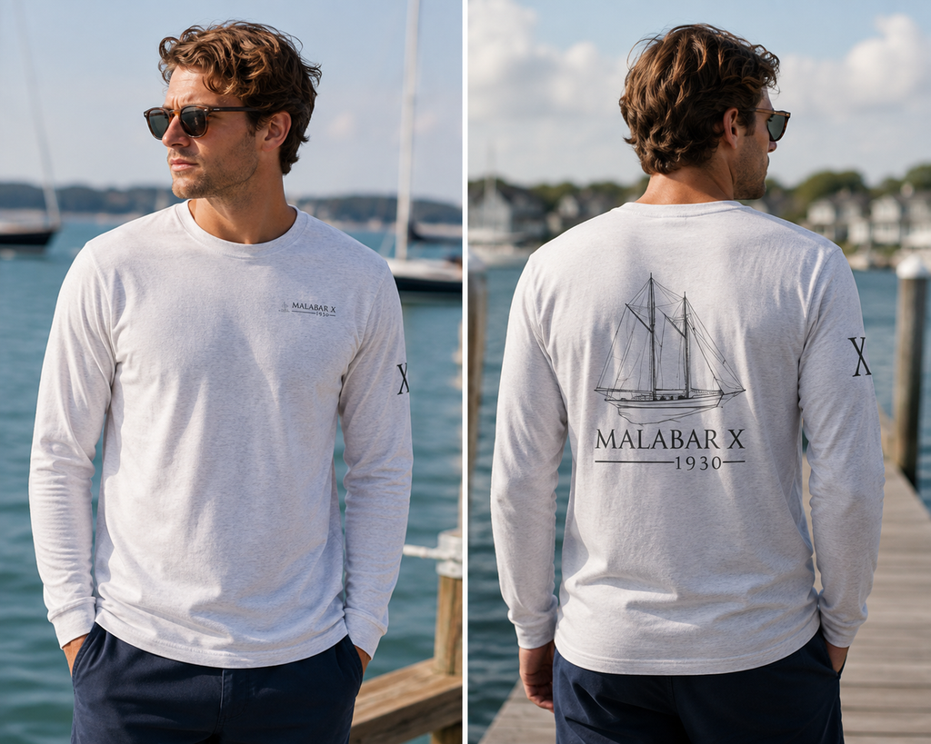 Malabar X Long Sleeve Tee Black Ink