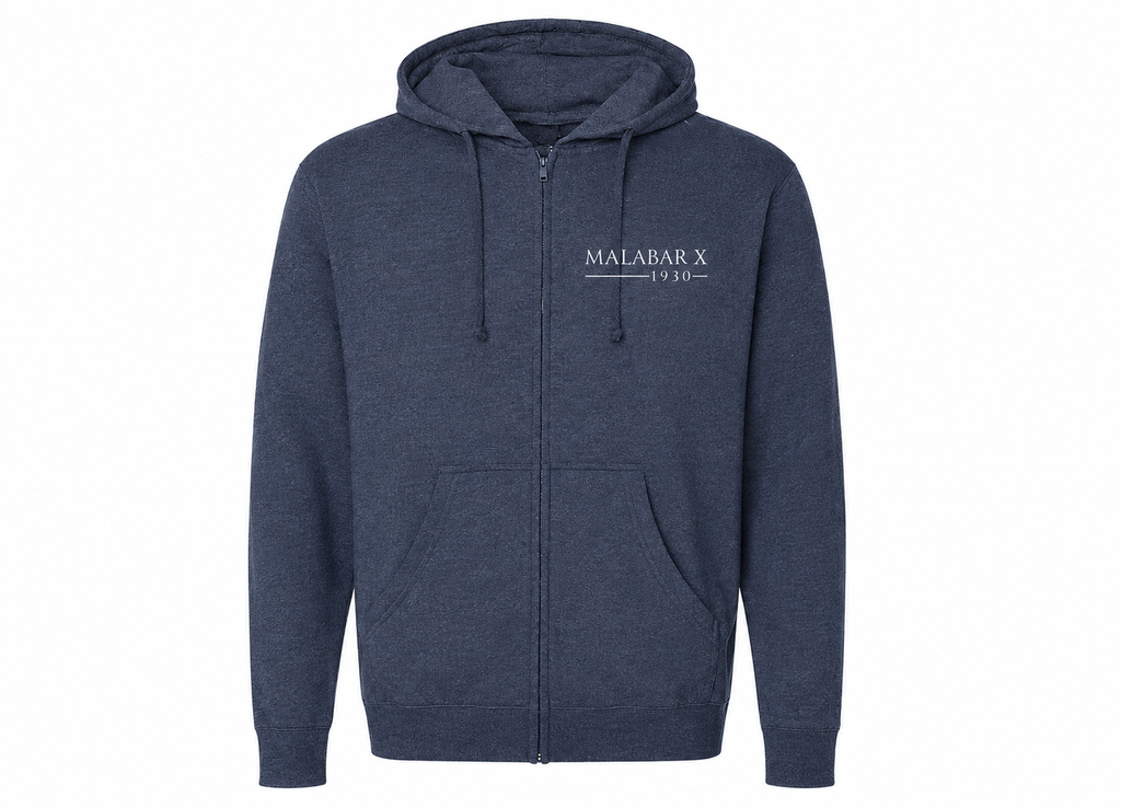 Malabar X Vertical Print Hoodie White Ink