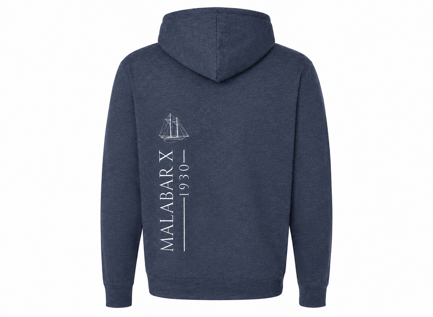 Malabar X Vertical Print Hoodie White Ink